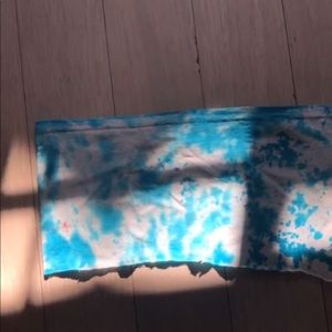 Neon Blue Tie Dye Tube Top